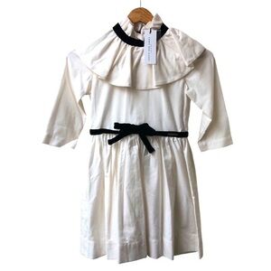 Jesse & James London Ivory Ruffle Collar Bow Dress